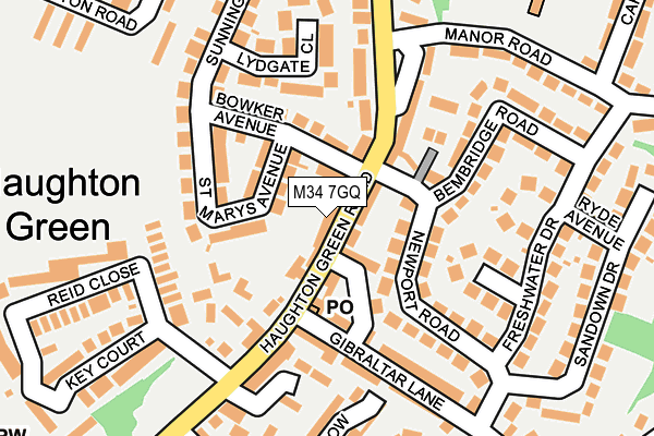 M34 7GQ map - OS OpenMap – Local (Ordnance Survey)