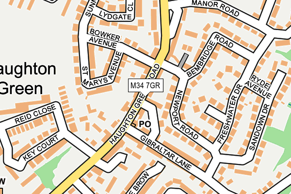 M34 7GR map - OS OpenMap – Local (Ordnance Survey)