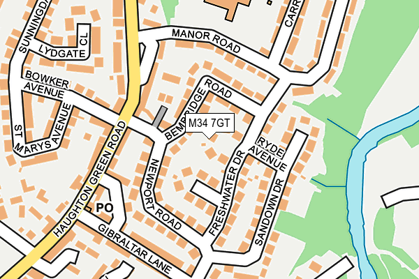 M34 7GT map - OS OpenMap – Local (Ordnance Survey)