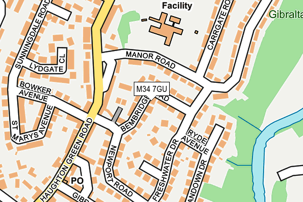 M34 7GU map - OS OpenMap – Local (Ordnance Survey)
