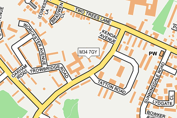 M34 7GY map - OS OpenMap – Local (Ordnance Survey)