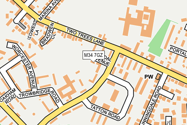 M34 7GZ map - OS OpenMap – Local (Ordnance Survey)