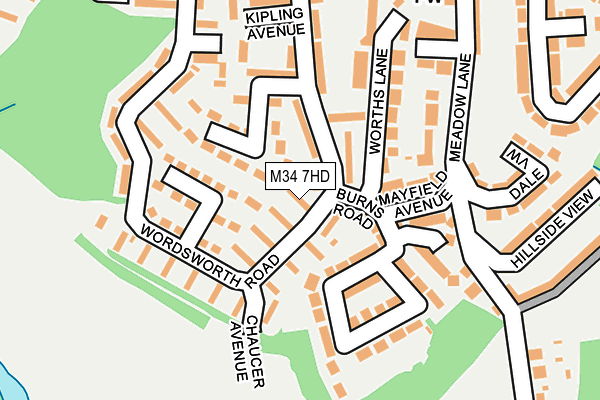 M34 7HD map - OS OpenMap – Local (Ordnance Survey)