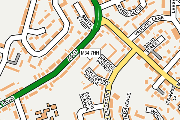 M34 7HH map - OS OpenMap – Local (Ordnance Survey)