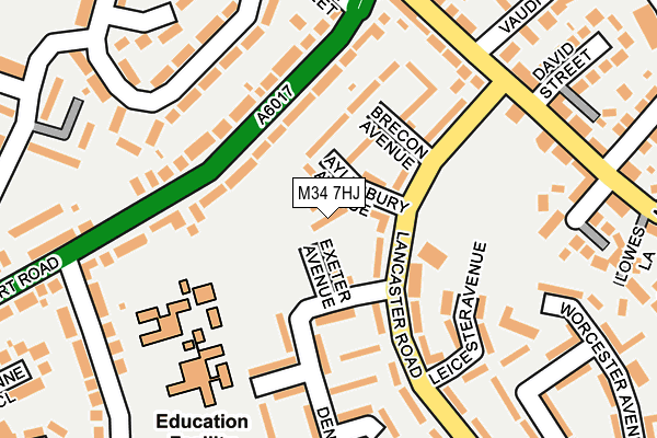 M34 7HJ map - OS OpenMap – Local (Ordnance Survey)