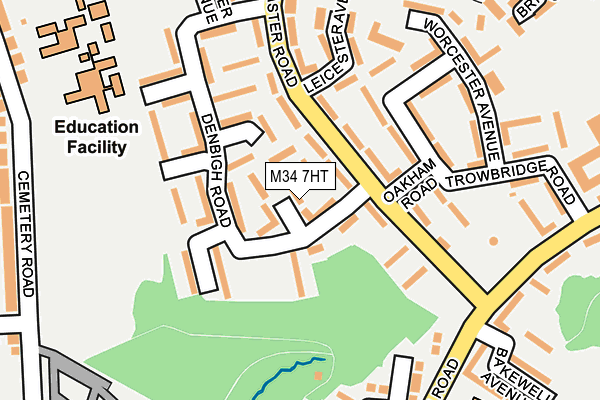 M34 7HT map - OS OpenMap – Local (Ordnance Survey)