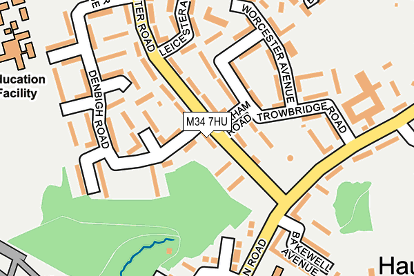 M34 7HU map - OS OpenMap – Local (Ordnance Survey)