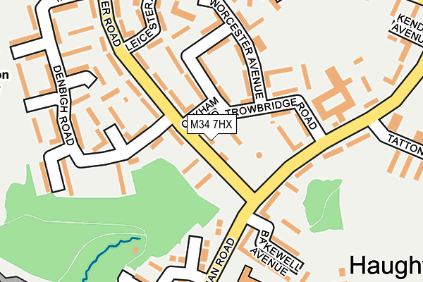 M34 7HX map - OS OpenMap – Local (Ordnance Survey)