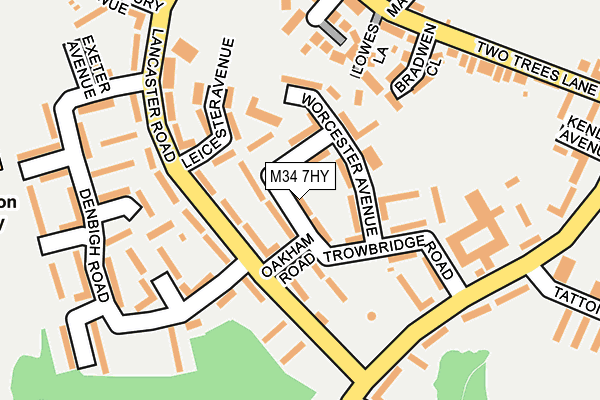 M34 7HY map - OS OpenMap – Local (Ordnance Survey)