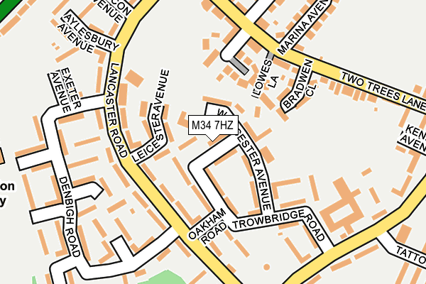 M34 7HZ map - OS OpenMap – Local (Ordnance Survey)