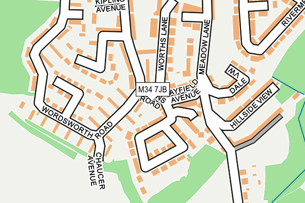 M34 7JB map - OS OpenMap – Local (Ordnance Survey)