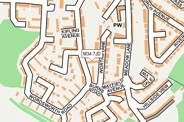 M34 7JD map - OS OpenMap – Local (Ordnance Survey)