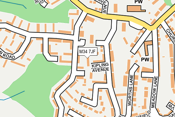 M34 7JF map - OS OpenMap – Local (Ordnance Survey)