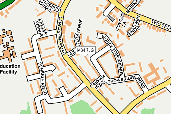 M34 7JG map - OS OpenMap – Local (Ordnance Survey)