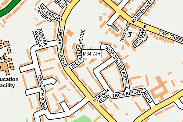 M34 7JH map - OS OpenMap – Local (Ordnance Survey)