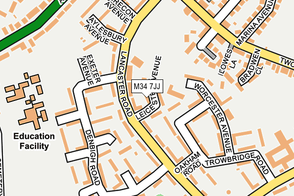 M34 7JJ map - OS OpenMap – Local (Ordnance Survey)