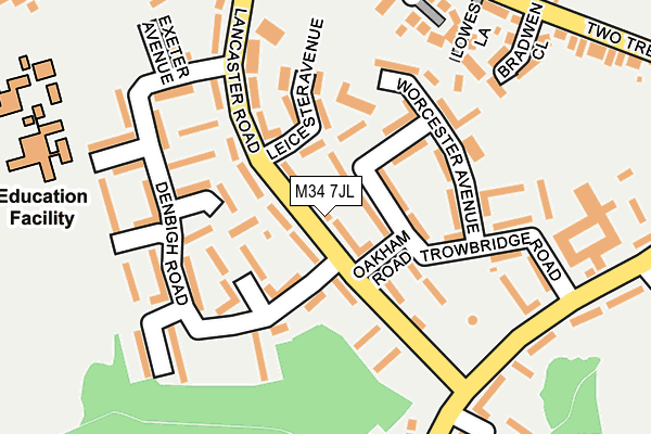 M34 7JL map - OS OpenMap – Local (Ordnance Survey)