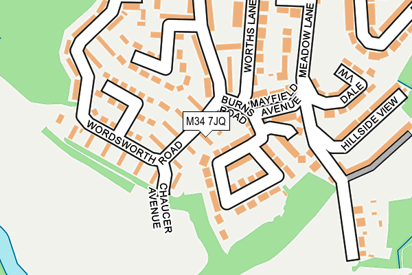 M34 7JQ map - OS OpenMap – Local (Ordnance Survey)