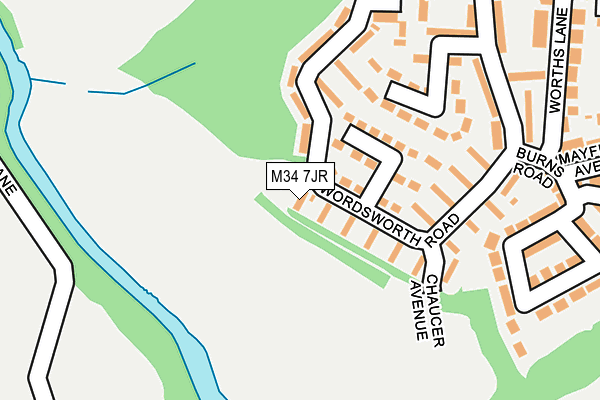 M34 7JR map - OS OpenMap – Local (Ordnance Survey)