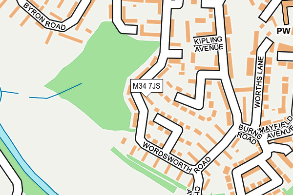 M34 7JS map - OS OpenMap – Local (Ordnance Survey)