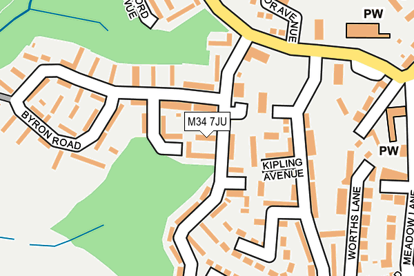 M34 7JU map - OS OpenMap – Local (Ordnance Survey)