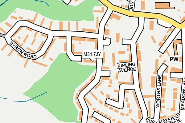 M34 7JY map - OS OpenMap – Local (Ordnance Survey)