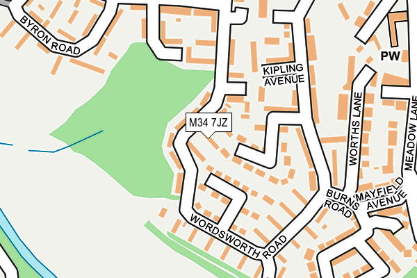 M34 7JZ map - OS OpenMap – Local (Ordnance Survey)