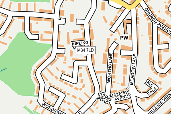 M34 7LD map - OS OpenMap – Local (Ordnance Survey)
