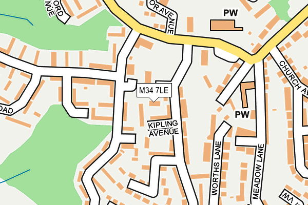 M34 7LE map - OS OpenMap – Local (Ordnance Survey)