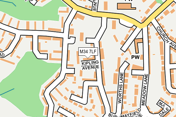 M34 7LF map - OS OpenMap – Local (Ordnance Survey)