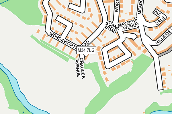 M34 7LG map - OS OpenMap – Local (Ordnance Survey)