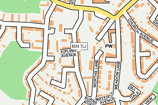 M34 7LJ map - OS OpenMap – Local (Ordnance Survey)