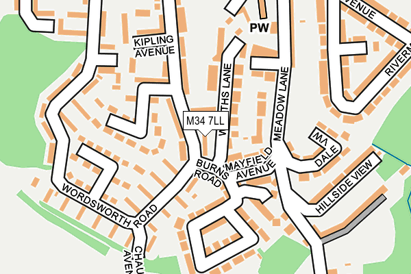 M34 7LL map - OS OpenMap – Local (Ordnance Survey)