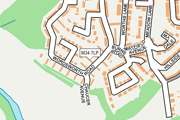 M34 7LP map - OS OpenMap – Local (Ordnance Survey)