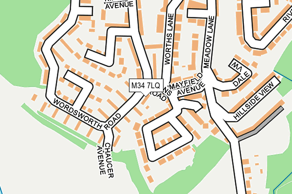 M34 7LQ map - OS OpenMap – Local (Ordnance Survey)
