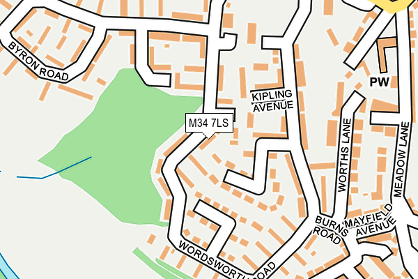 M34 7LS map - OS OpenMap – Local (Ordnance Survey)