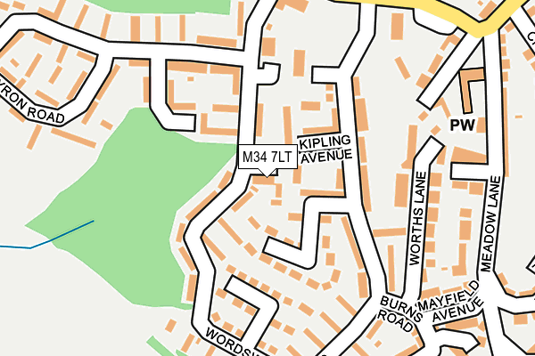 M34 7LT map - OS OpenMap – Local (Ordnance Survey)