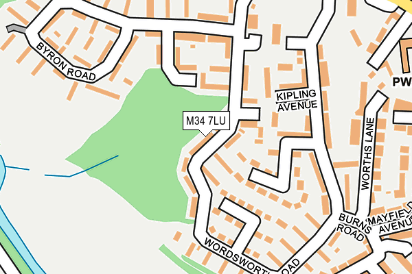 M34 7LU map - OS OpenMap – Local (Ordnance Survey)