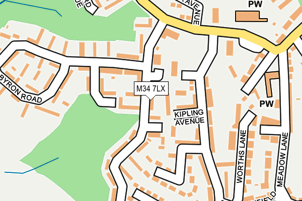 M34 7LX map - OS OpenMap – Local (Ordnance Survey)