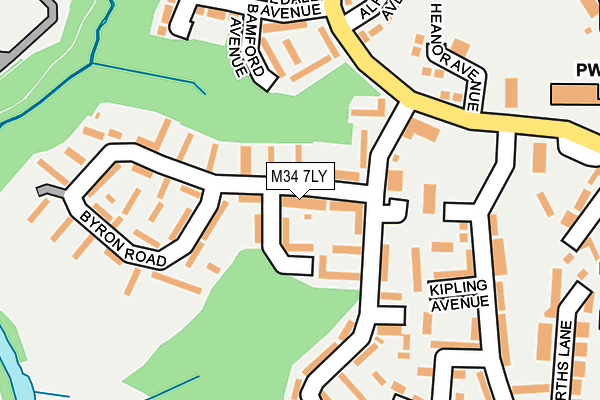 M34 7LY map - OS OpenMap – Local (Ordnance Survey)