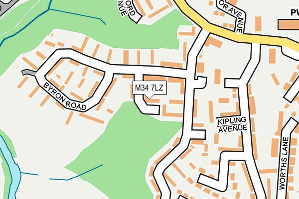 M34 7LZ map - OS OpenMap – Local (Ordnance Survey)