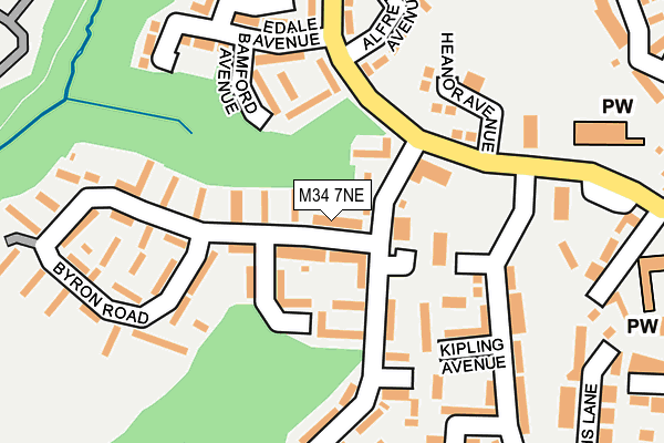 M34 7NE map - OS OpenMap – Local (Ordnance Survey)