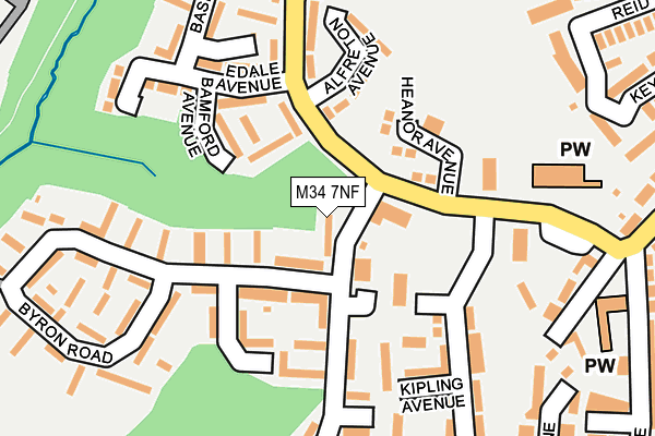 M34 7NF map - OS OpenMap – Local (Ordnance Survey)