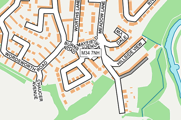 M34 7NH map - OS OpenMap – Local (Ordnance Survey)