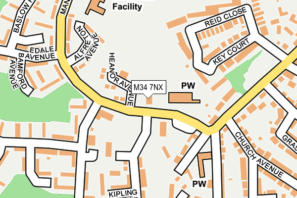 M34 7NX map - OS OpenMap – Local (Ordnance Survey)