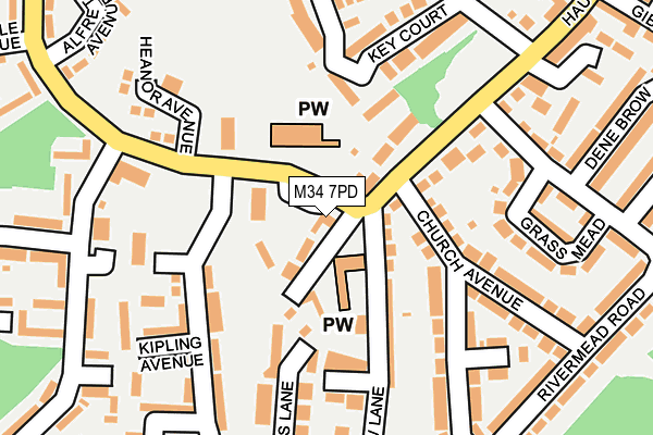 M34 7PD map - OS OpenMap – Local (Ordnance Survey)