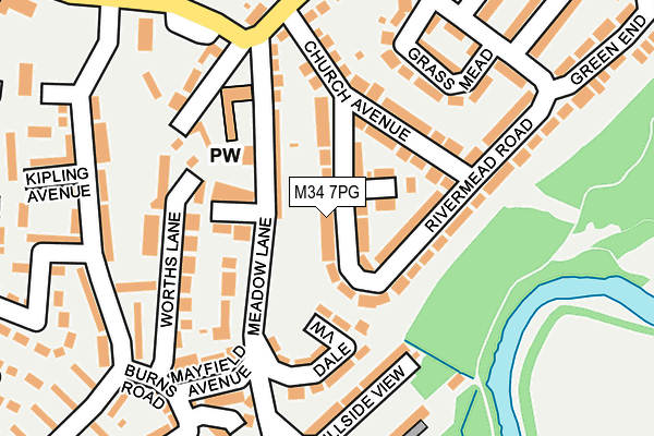 M34 7PG map - OS OpenMap – Local (Ordnance Survey)
