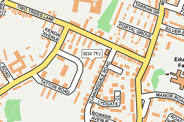 M34 7PJ map - OS OpenMap – Local (Ordnance Survey)
