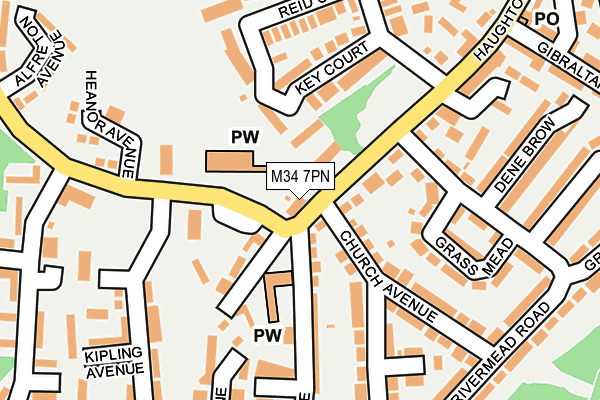 M34 7PN map - OS OpenMap – Local (Ordnance Survey)