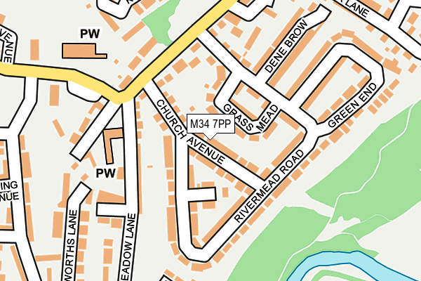 M34 7PP map - OS OpenMap – Local (Ordnance Survey)
